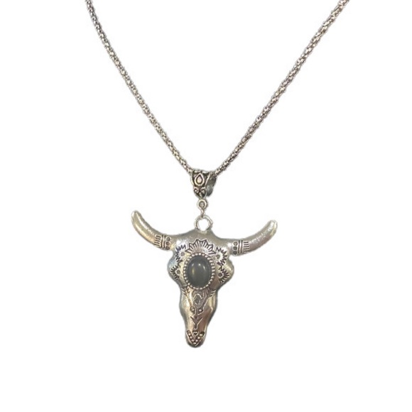 ❌SOLD❌ 🆕 Gorgeous Antiqued Onyx Bull Head Necklace NWT - Picture 7 of 7